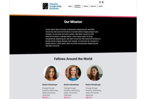 Hansen Leadership Institute home page website design